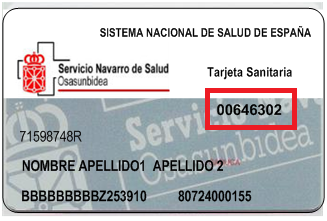 Tarjetas Sanitaria / Código parte superior